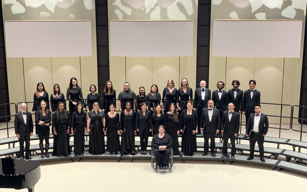 York University and Chamber Choirs members on stage